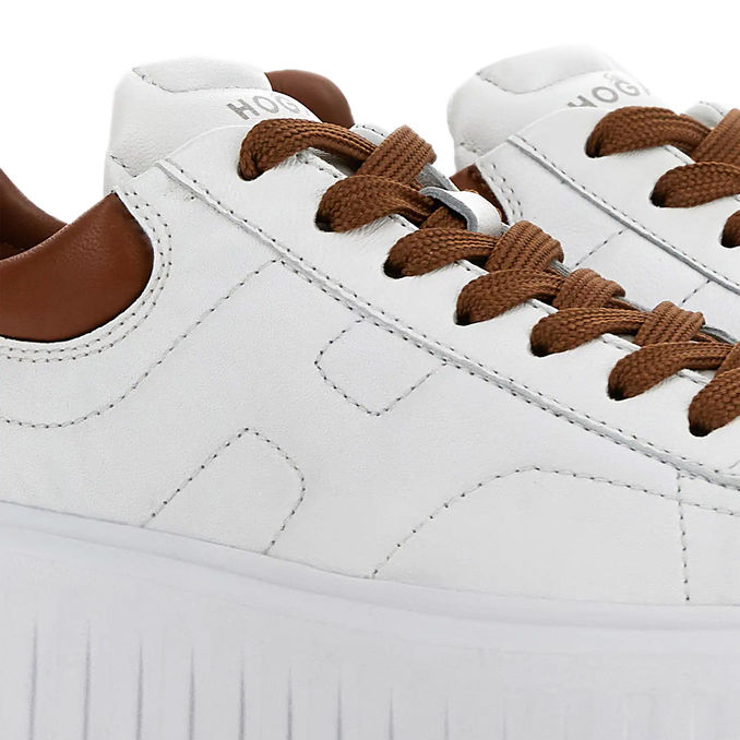 SNEAKERS H-STRIPES Donna Bianco Cuoio