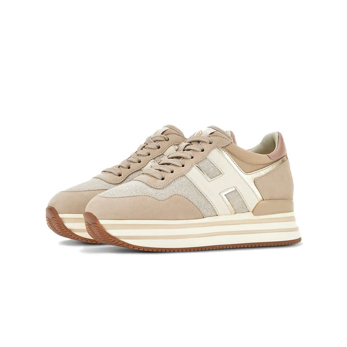 SNEAKERS H483 MIDI PLATFORM Donna Beige Naturale