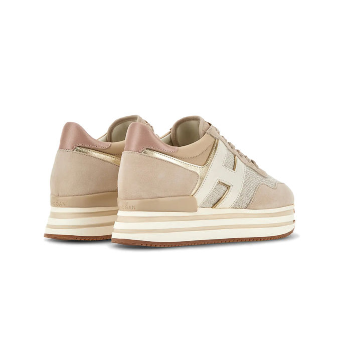 SNEAKERS H483 MIDI PLATFORM Donna Beige Naturale
