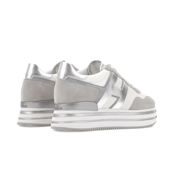 SNEAKERS H483 PLATFORM Donna Grigio Argento Bianco