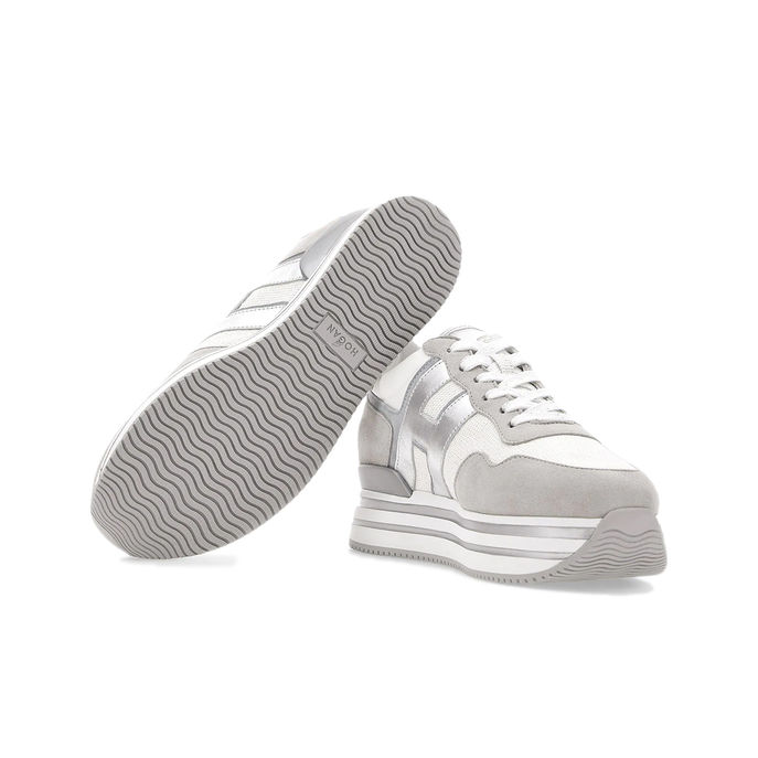 SNEAKERS H483 PLATFORM Donna Grigio Argento Bianco