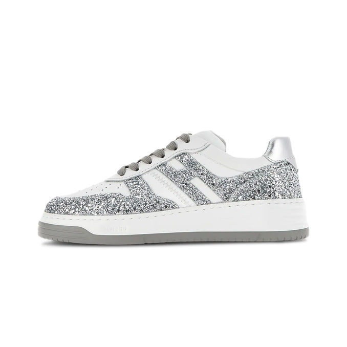 SNEAKERS H630 GLITTER Donna Bianco Argento