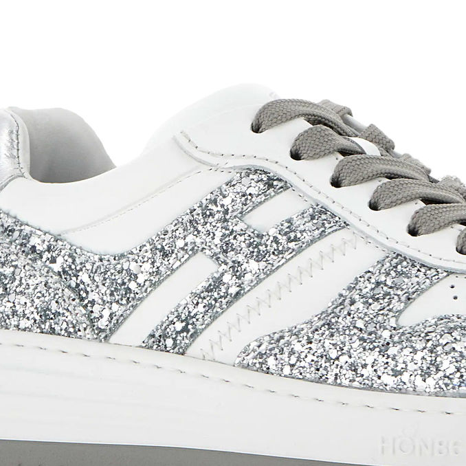 SNEAKERS H630 GLITTER Donna Bianco Argento