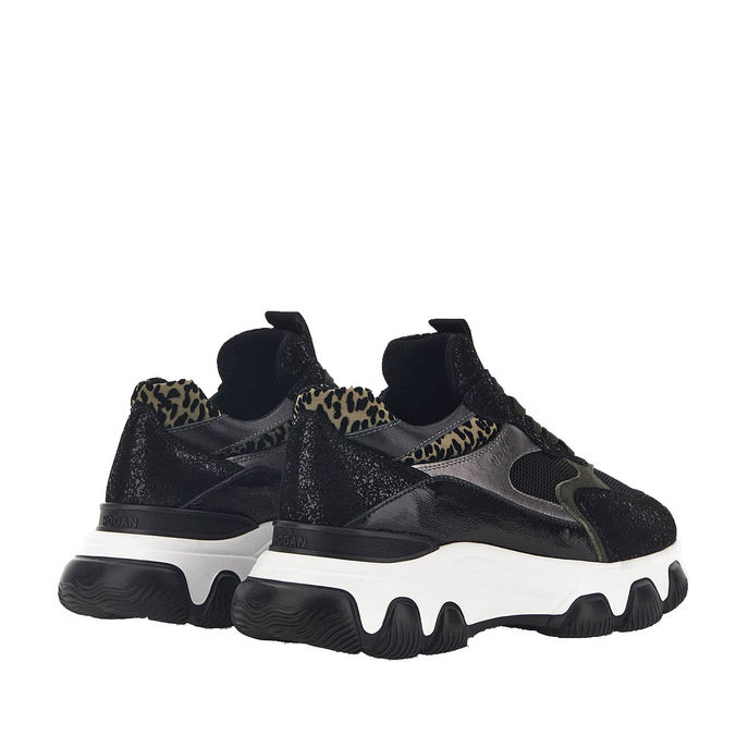 SNEAKERS HYPERACTIVE ANIMALIER Donna Nero Leopard