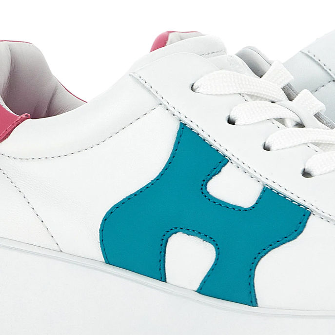 SNEAKERS REBEL H564 Donna Bianco Rosa Verde