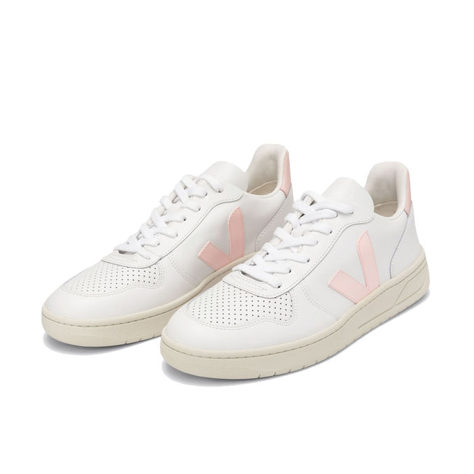 SNEAKERS V-10 LEATHER Donna Extra White Petale