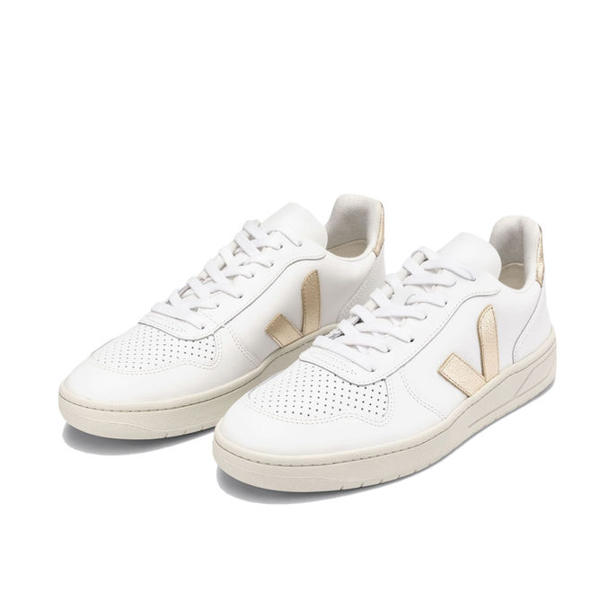 SNEAKERS V-10 LEATHER Donna Extra White Platine