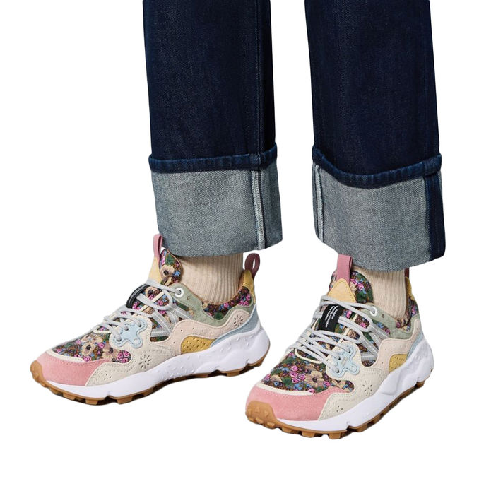 SNEAKERS YAMANO 3 CON STAMPA FIORI PRIMAVERILI