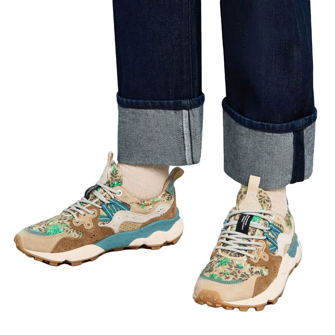 SNEAKERS YAMANO 3 STAMPA FLORALE Donna Marrone Chiaro Marrone Scuro