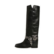 STIVALE GAMBALE ALTO CON CINTURINO BORCHIATO Donna Nero STIVALE GAMBALE ALTO CON CINTURINO BORCHIATO Donna Nero