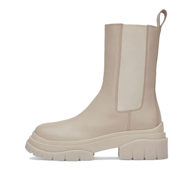 STIVALETTI BANDA ELASTICA IN PELLE Donna Whisper Gesso