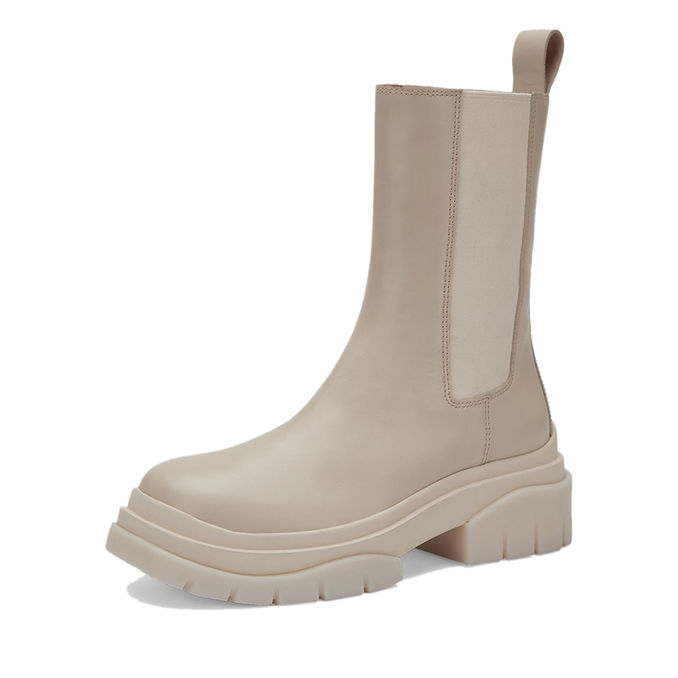 STIVALETTI BANDA ELASTICA IN PELLE Donna Whisper Gesso