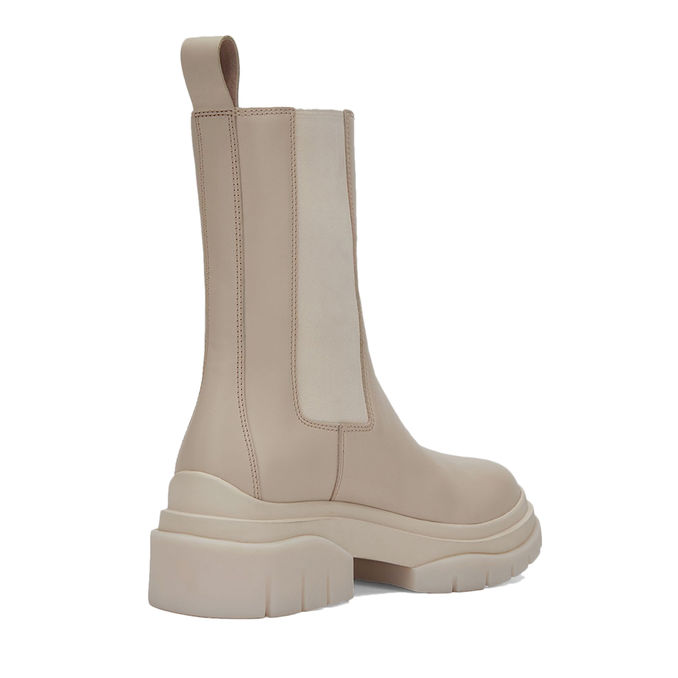 STIVALETTI BANDA ELASTICA IN PELLE Donna Whisper Gesso