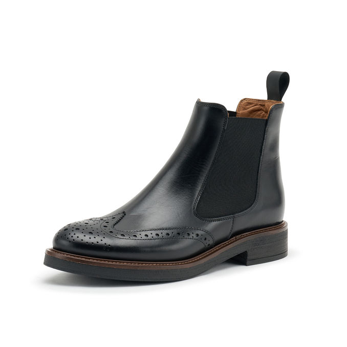 STIVALETTI CHELSEA IN PELLE Donna Nero