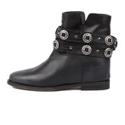 STIVALETTI CON CINTURINI BORCHIATI Donna Nero STIVALETTI CON CINTURINI BORCHIATI Donna Nero