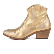 STIVALETTI TEXANI BASSI IN VITELLO CON ZIP Donna Laminato Oro STIVALETTI TEXANI BASSI IN VITELLO CON ZIP Donna Laminato Oro