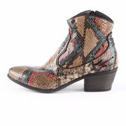 STIVALETTI TEXANI STAMPA PITONE Donna Tortora Verde Rosso STIVALETTI TEXANI STAMPA PITONE Donna Tortora Verde Rosso