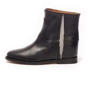STIVALETTO IN PELLE CON FRANGE METALLICHE Donna Nero STIVALETTO IN PELLE CON FRANGE METALLICHE Donna Nero