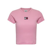 T-SHIRT BABY CROP RIN CENTER BADGE Donna Fresh Pink T-SHIRT BABY CROP RIN CENTER BADGE Donna Fresh Pink