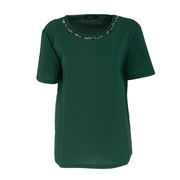 T-SHIRT BOLIVAR IN POPELINE DI COTONE Donna Verdone T-SHIRT BOLIVAR IN POPELINE DI COTONE Donna Verdone