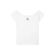 T-SHIRT COLLO BARDOT LOGO MONOGRAM Donna Bright White T-SHIRT COLLO BARDOT LOGO MONOGRAM Donna Bright White