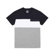 T-SHIRT COLORBLOCK CON SCRITTA TRANSFER Uomo Navy Bianco Grigio T-SHIRT COLORBLOCK CON SCRITTA TRANSFER Uomo Navy Bianco Grigio
