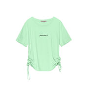 T-SHIRT CON ARRICCIATURA IN JERSEY Donna Verde Acqua T-SHIRT CON ARRICCIATURA IN JERSEY Donna Verde Acqua