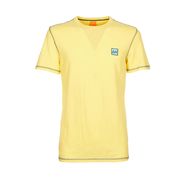 T-SHIRT CON CUCITURE A CONTRASTO E LOGO PATCH Uomo Giallo Sole T-SHIRT CON CUCITURE A CONTRASTO E LOGO PATCH Uomo Giallo Sole