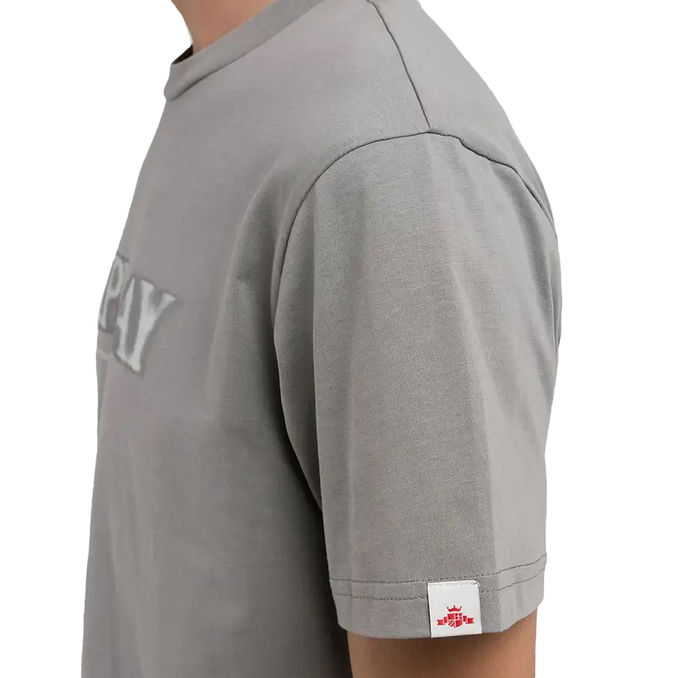 T-SHIRT CON LETTERING SFOCATO Uomo Grigio