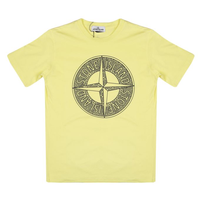 T-SHIRT CON ROSA DEI VENTI STAMPATA Kids Limone