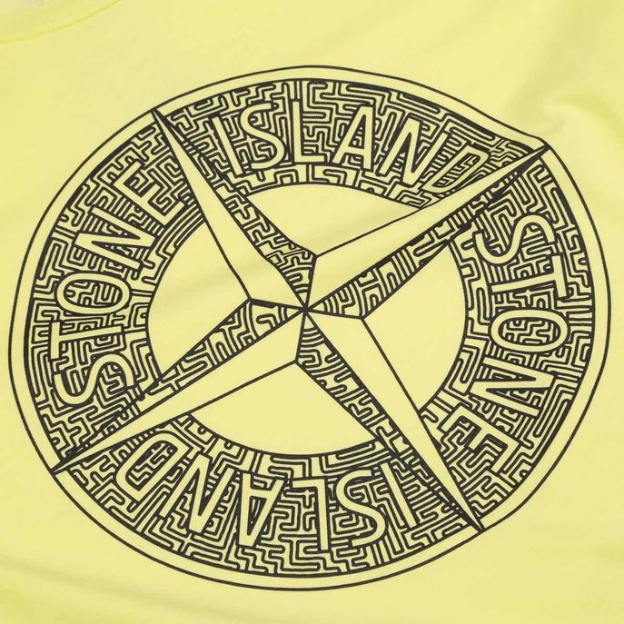 T-SHIRT CON ROSA DEI VENTI STAMPATA Kids Limone