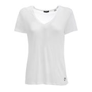 T-SHIRT CON SCOLLO A V IN COTONE Donna Bianco T-SHIRT CON SCOLLO A V IN COTONE Donna Bianco