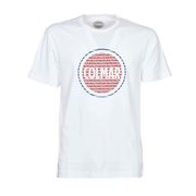 T-SHIRT CON STAMPA LOGO E LETTERING Uomo Bianco Blu Rosso T-SHIRT CON STAMPA LOGO E LETTERING Uomo Bianco Blu Rosso