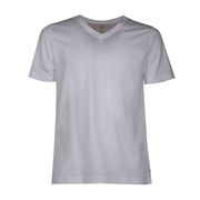 T-SHIRT COTONE MANICA CORTA SCOLLO A V Uomo Bianco T-SHIRT COTONE MANICA CORTA SCOLLO A V Uomo Bianco
