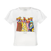 T-SHIRT DALOA STAMPA ETNICA E STRASS Donna Bianco T-SHIRT DALOA STAMPA ETNICA E STRASS Donna Bianco