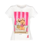 T-SHIRT DANI CON BARBONCINI E STRASS Donna Bianco T-SHIRT DANI CON BARBONCINI E STRASS Donna Bianco