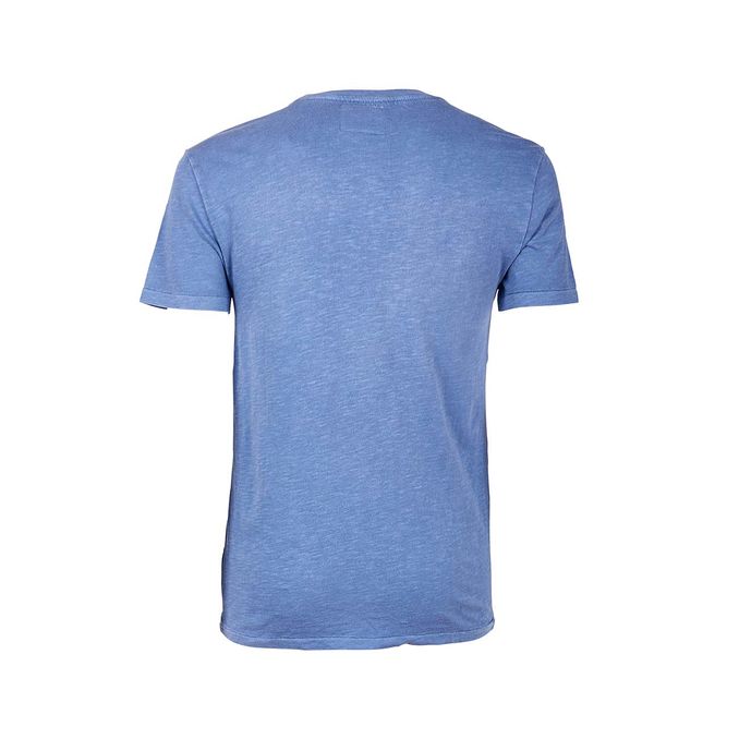 T-SHIRT DELAVE' CUSTOM SLIM CON TASCHINO Uomo Carson Blue