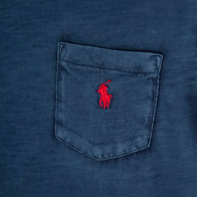 T-SHIRT DELAVE' CUSTOM SLIM CON TASCHINO Uomo Navy