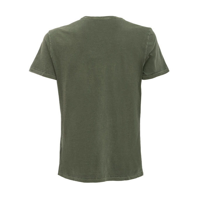 T-SHIRT DELAVE' CUSTOM SLIM CON TASCHINO Uomo Olive
