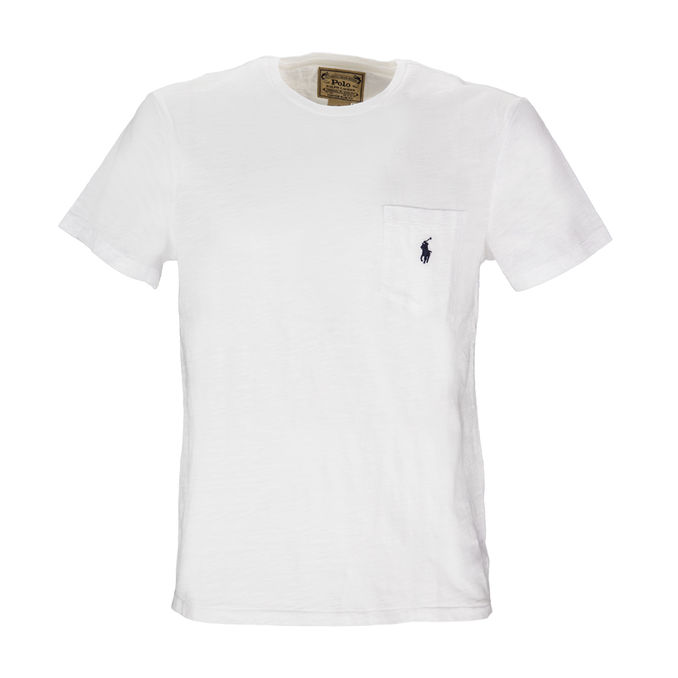 T-SHIRT DELAVE' CUSTOM SLIM CON TASCHINO Uomo White