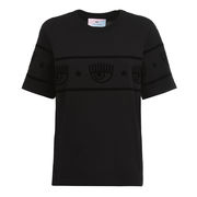 T-SHIRT FLOCK MAXILOGOMANIA Donna Nero T-SHIRT FLOCK MAXILOGOMANIA Donna Nero