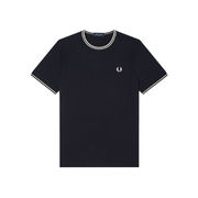 T-SHIRT GIROCOLLO CON INSERTI IN CONTRASTO Uomo Navy T-SHIRT GIROCOLLO CON INSERTI IN CONTRASTO Uomo Navy