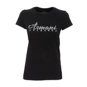 T-SHIRT GIROCOLLO CON LOGO BORCHIETTE Donna Nero T-SHIRT GIROCOLLO CON LOGO BORCHIETTE Donna Nero