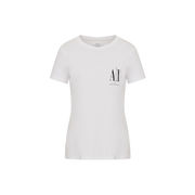 T-SHIRT GIROCOLLO CON LOGO PICCOLO Donna White Black Print T-SHIRT GIROCOLLO CON LOGO PICCOLO Donna White Black Print