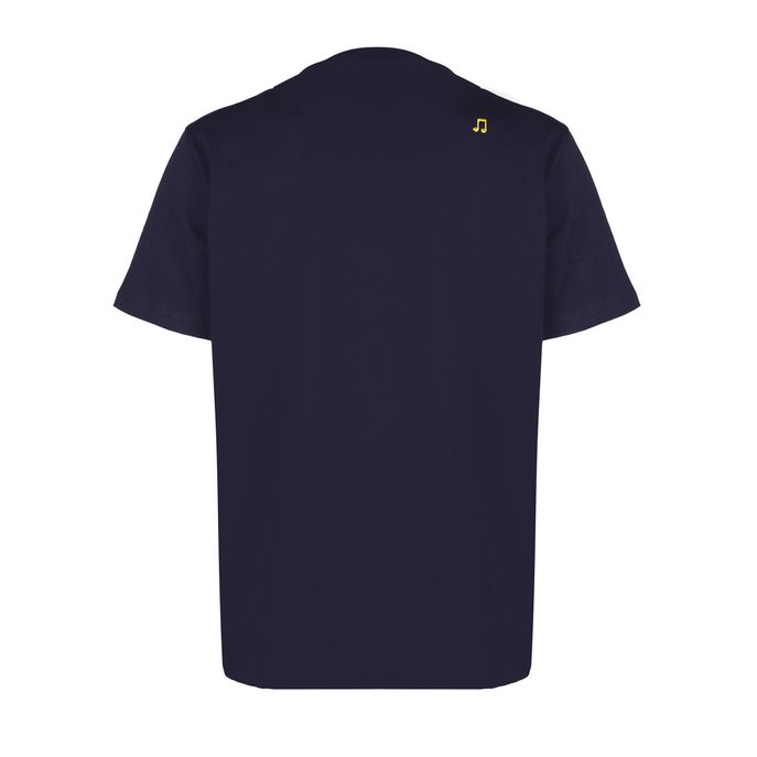 T-SHIRT GIROCOLLO CON STAMPA A CONTRASTO Uomo Navy