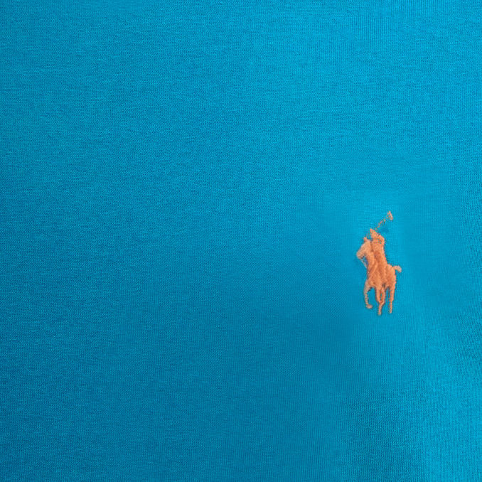 T-SHIRT GIROCOLLO IN COTONE CON LOGO Uomo Blue