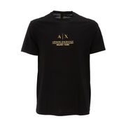 T-SHIRT GIROCOLLO MILANO-DUBAI Uomo Black Gold Logo T-SHIRT GIROCOLLO MILANO-DUBAI Uomo Black Gold Logo