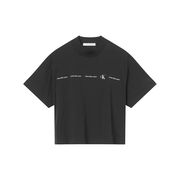 T-SHIRT GIROCOLLO REPEAT LOGO Donna Nero T-SHIRT GIROCOLLO REPEAT LOGO Donna Nero