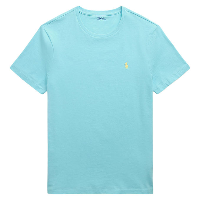 T-SHIRT GIROCOLLO SLIM FIT JERSEY Uomo Aqua Blue