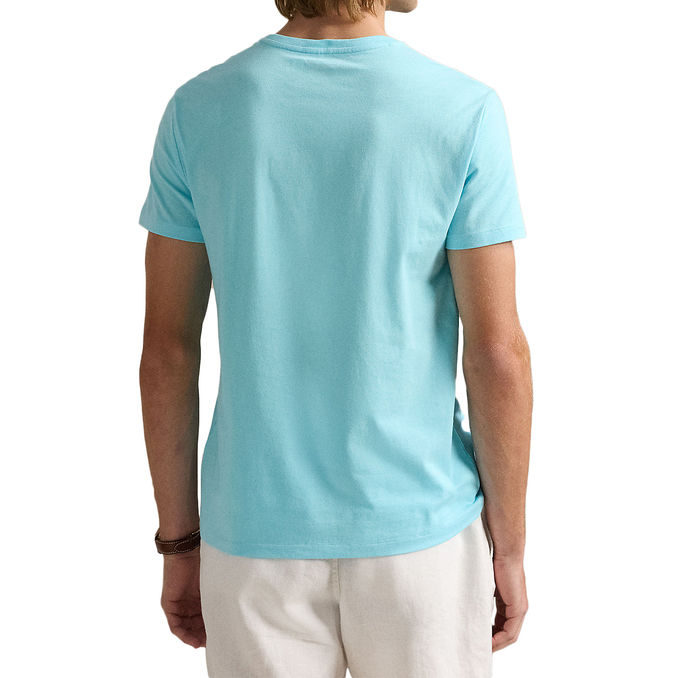 T-SHIRT GIROCOLLO SLIM FIT JERSEY Uomo Aqua Blue